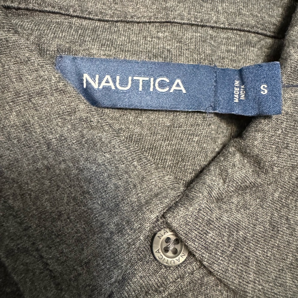 Nautica Men's Short Sleeve Polo Shirt - Charcoal Small & Large - Picture 2 of 12